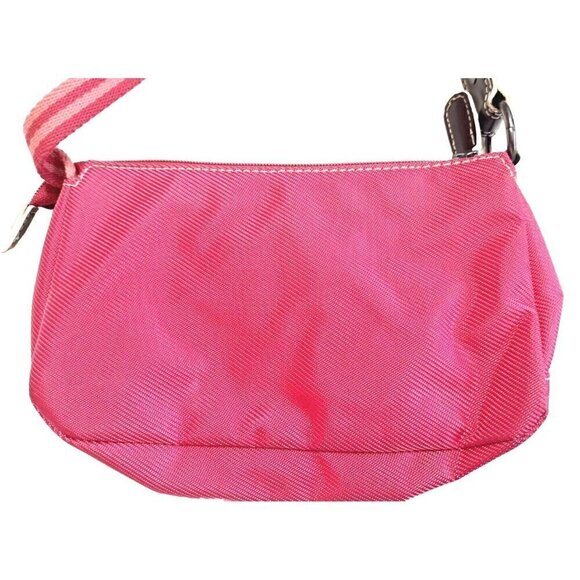 Tommy Hilfiger Small Raspberry & Brown Zip Top Purse Tassels - Picture 4 of 9